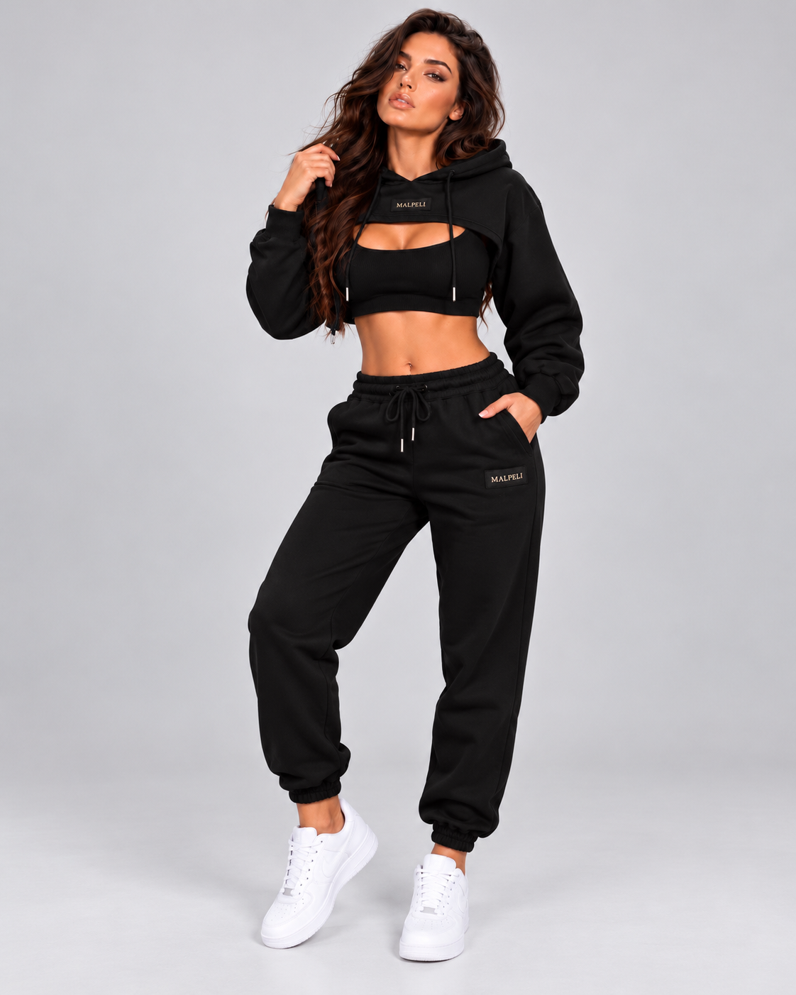 Women’s Black Ultra Cropped Hoodie Shrug