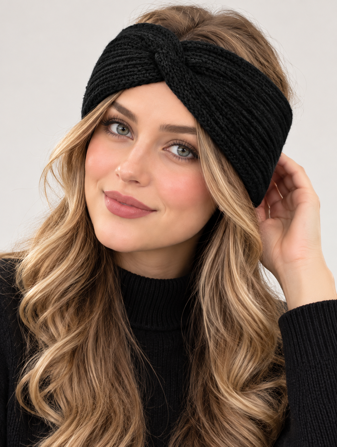 1pc Women's Knitted Twist Headband, Soft Ribbed Winter Ear Warmer, Stretchy Warm Hair Accessory for Autumn and Cold Weather
