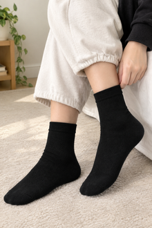 5-Pair Black Ankle Socks – Unisex Everyday Cotton Socks
