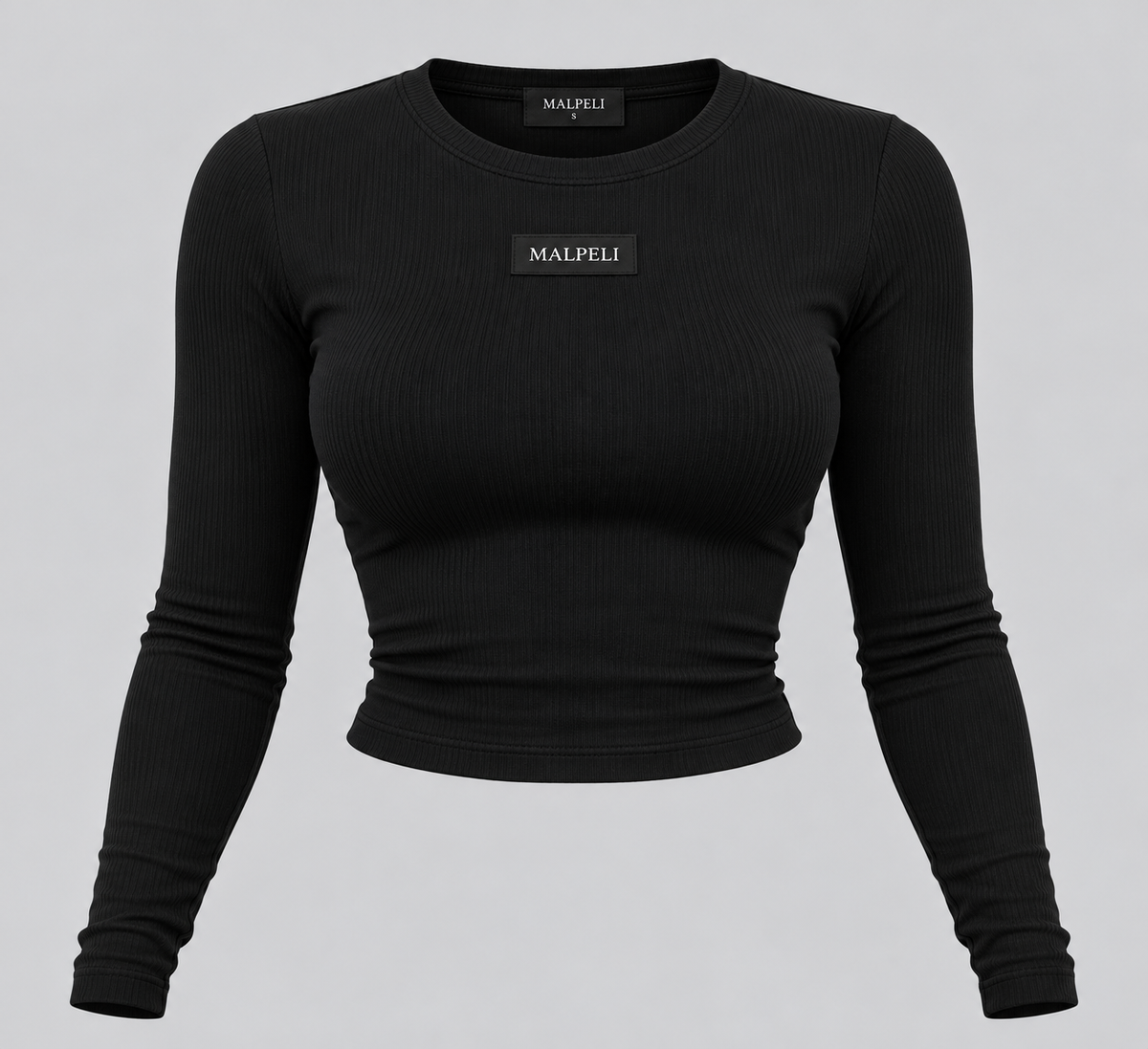 Women’s Black Co-Ord Set – Long Sleeve Crop Top & Wide Leg Trousers