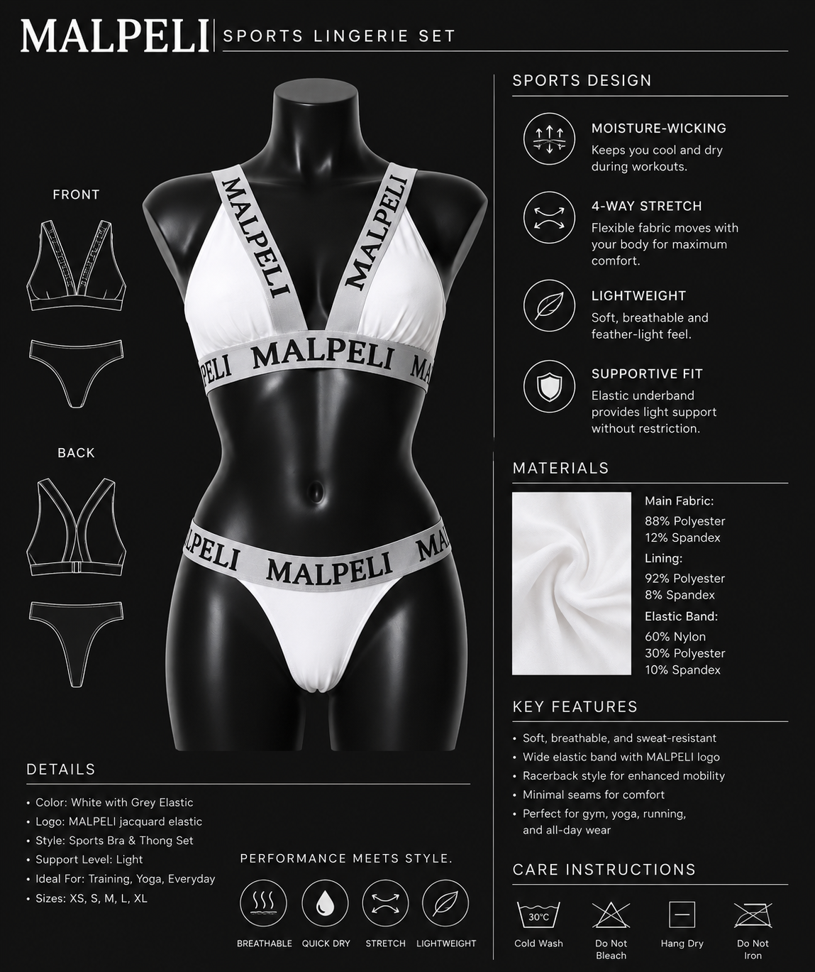 Classic White Malpeli Lingerie Set