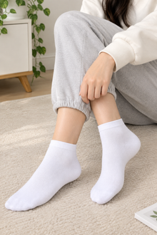 5-Pair White Unisex Ankle Socks – Everyday Socks