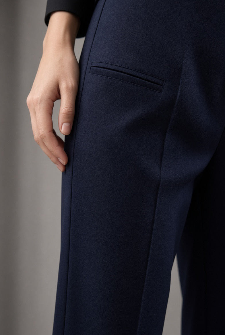 Arden Midnight Drop Shoulder Tailored Trousers — Practical Pocketing