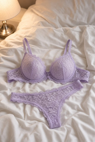 Aurelia Lace Lingerie Set — Lilac