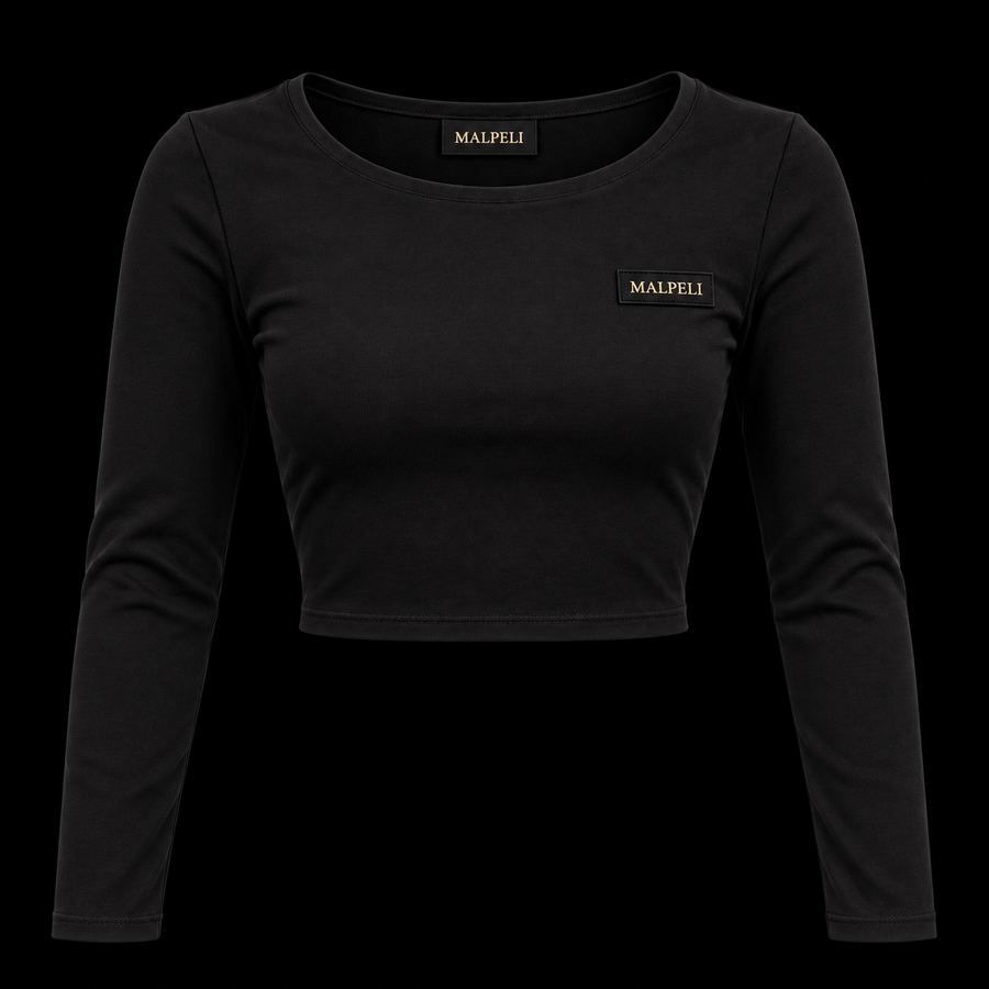 Malpeli Women’s Noir Long Sleeve Crop Top