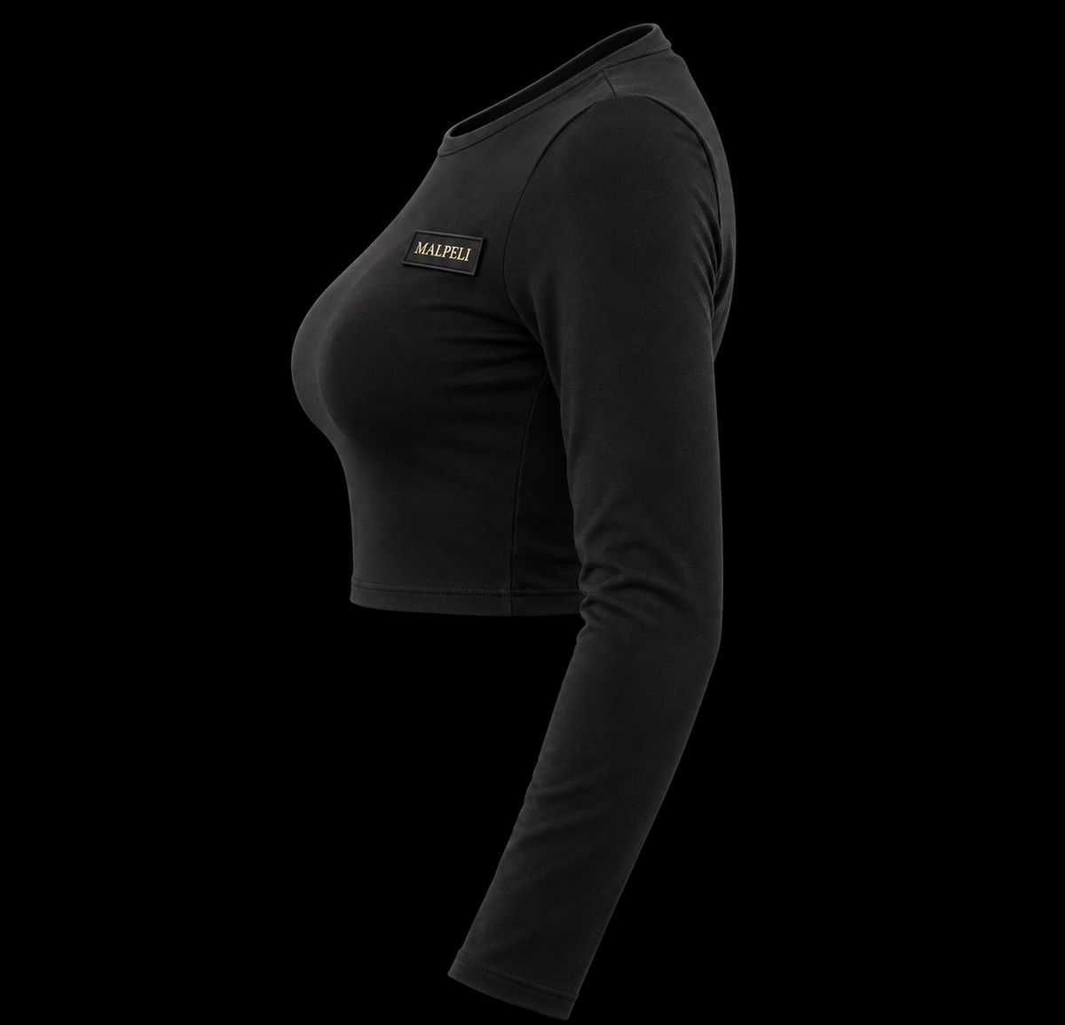 Malpeli Women’s Noir Long Sleeve Crop Top