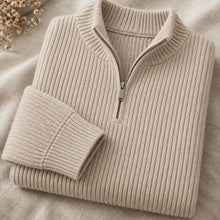 Arden Soft Shoulder Zip-Neck Knit | Taupe / Layer-Friendly Weight