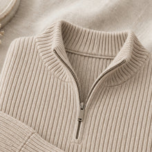 Arden Soft Shoulder Zip-Neck Knit | Taupe / Layer-Friendly Weight