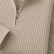 Arden Soft Shoulder Zip-Neck Knit | Taupe / Layer-Friendly Weight