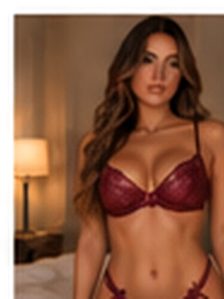 MALPELI Aurelia Lace Lingerie Set in Burgundy