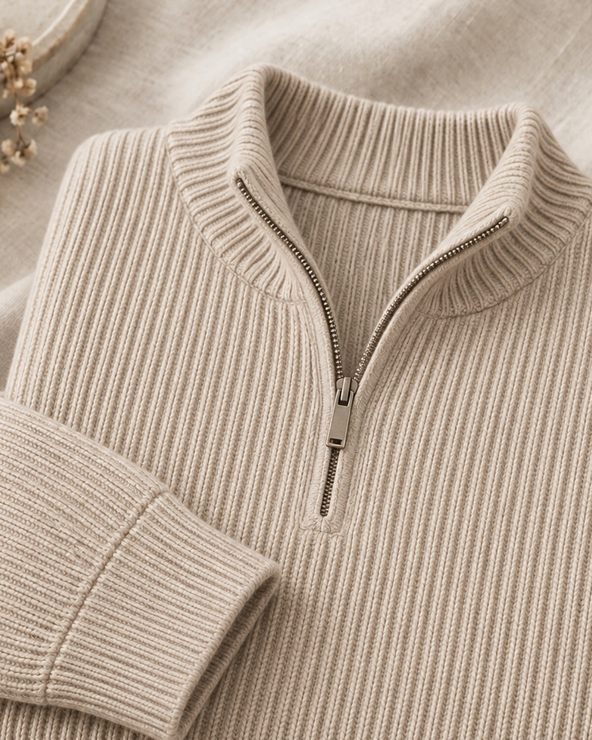 After Hours: Florence Half-Zip Sweat — Drawcord Waist, Soft Inner Face