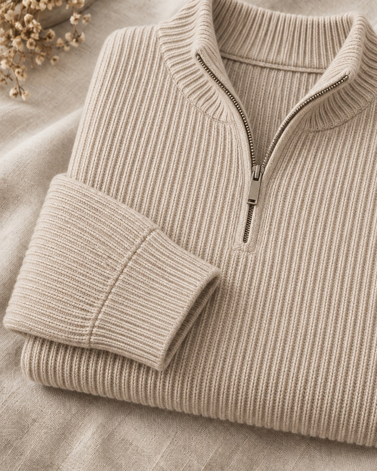 After Hours: Florence Half-Zip Sweat — Drawcord Waist, Soft Inner Face