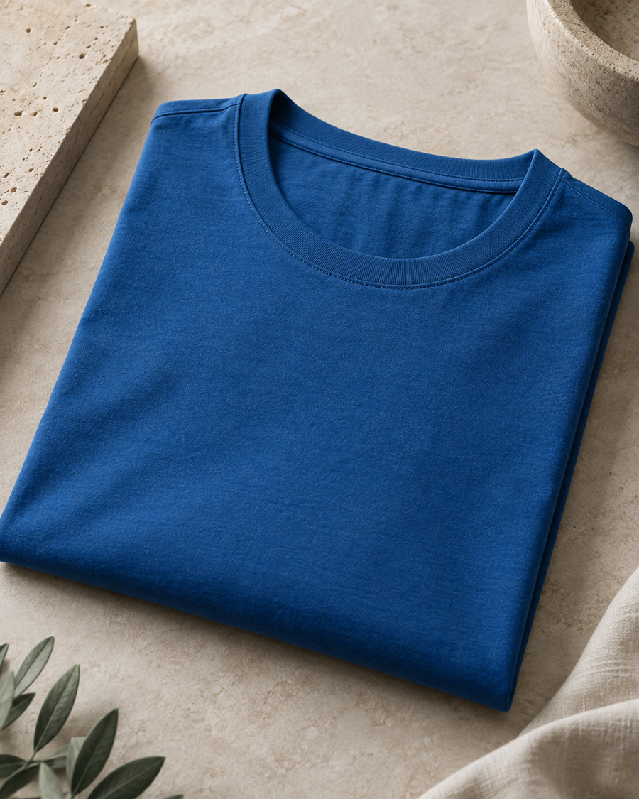 Button Through Dahlia Mercerised Tee in Slate — Minimal Branding