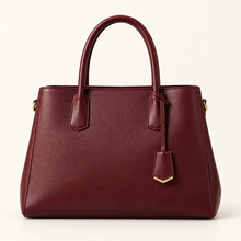 Florence Work Tote: Minimal Hardware + Clean Edge Paint — Burgundy