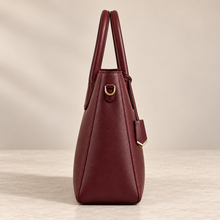 Florence Work Tote: Minimal Hardware + Clean Edge Paint — Burgundy