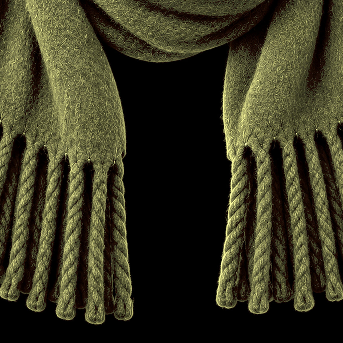 Fringed Edge Celeste Brushed Scarf in Olive — Giftable Size