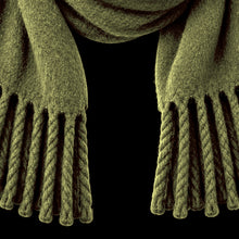Fringed Edge Celeste Brushed Scarf in Olive — Giftable Size