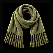 Fringed Edge Celeste Brushed Scarf in Olive — Giftable Size