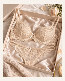 Alderley Clean Edge Satin Trim Set — Fine Elastic, Champagne