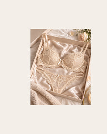 Alderley Clean Edge Satin Trim Set — Fine Elastic, Champagne