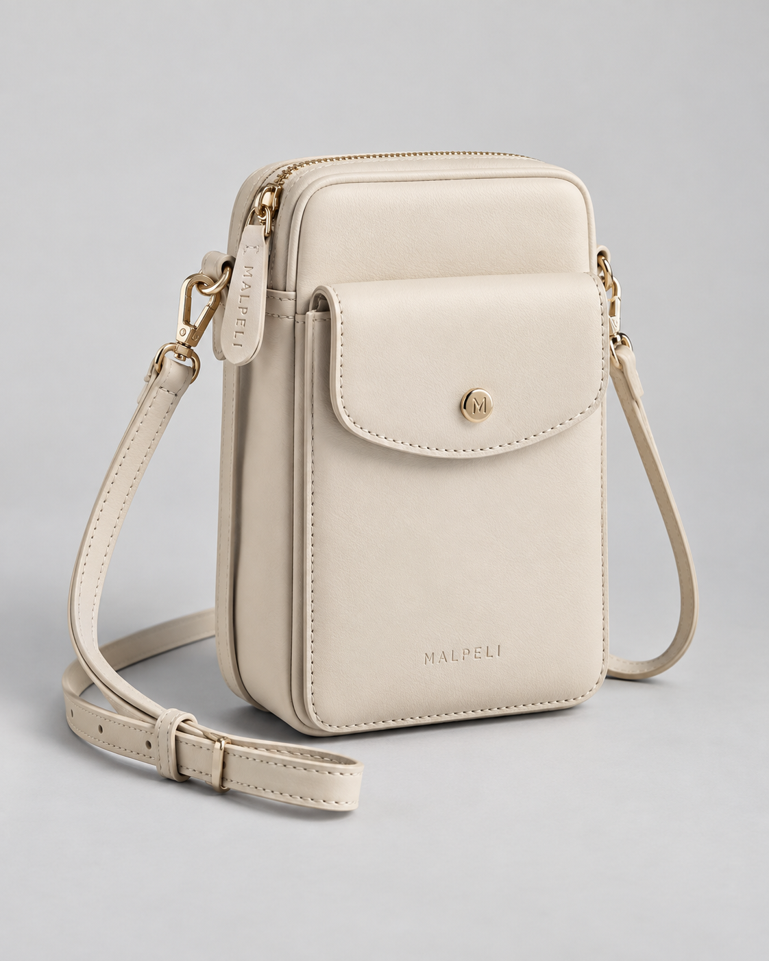 Cream Camden Coin Pocket Phone Crossbody with Balanced Proportions
