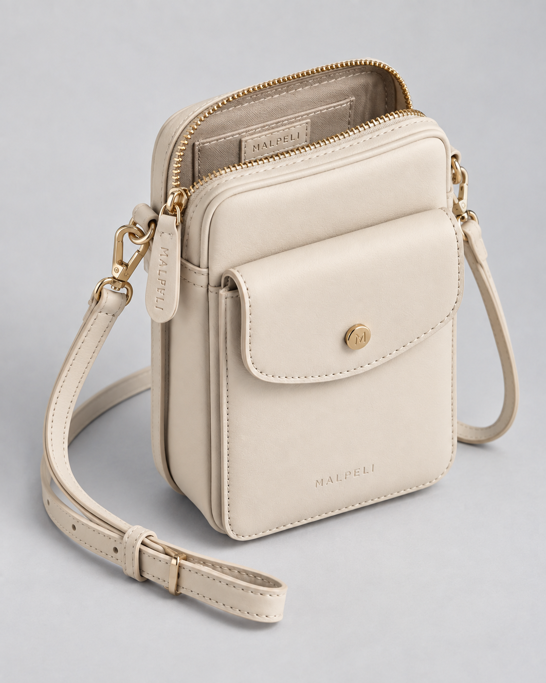 Cream Camden Coin Pocket Phone Crossbody with Balanced Proportions