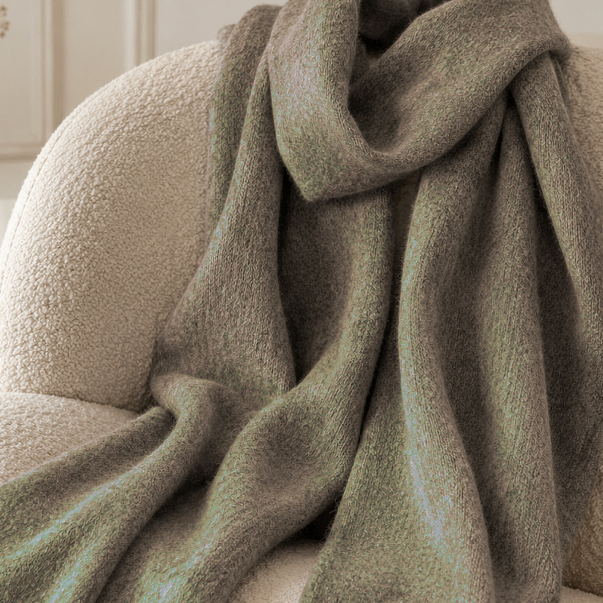 Elara Fine Knit Oversized Scarf — Pocket-Friendly Profile, Stone