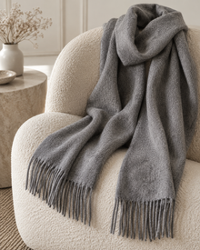 Monaco Matte Finish Blanket Scarf — Tonal Branding, Grey