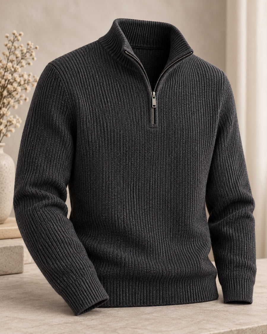 After Hours: Bellini Half-Zip Sweat — Fine Gauge, Soft Inner Face