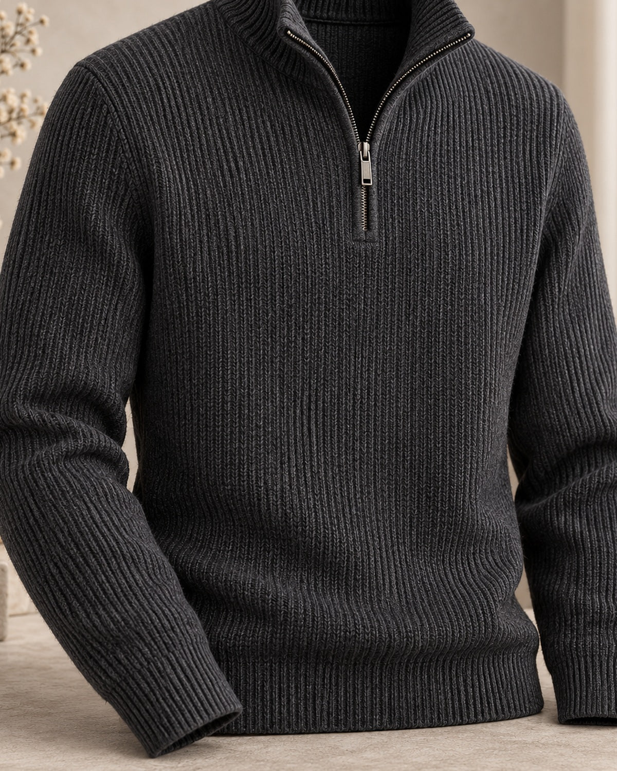After Hours: Bellini Half-Zip Sweat — Fine Gauge, Soft Inner Face
