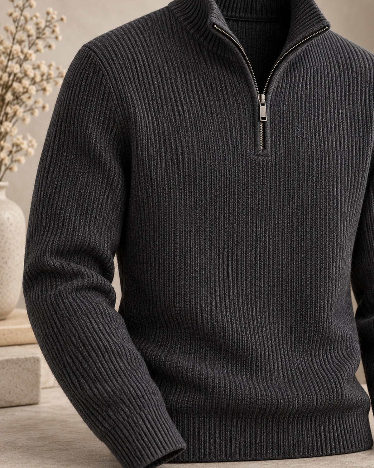 After Hours: Bellini Half-Zip Sweat — Fine Gauge, Soft Inner Face