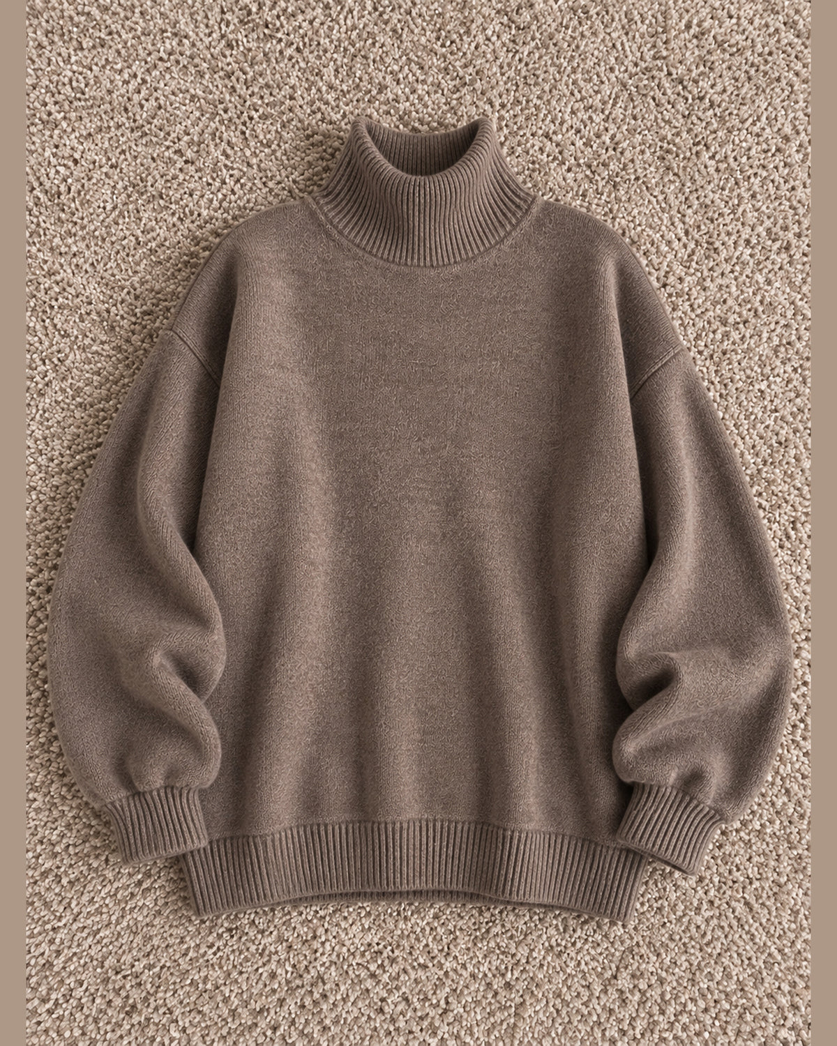 MALPELI taupe roll neck jumper flat lay product image