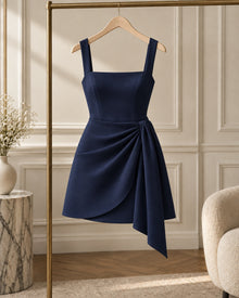 Alderley Mini Dress with Neat Cuffs — Cropped, Midnight