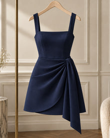 Alderley Mini Dress with Neat Cuffs — Cropped, Midnight