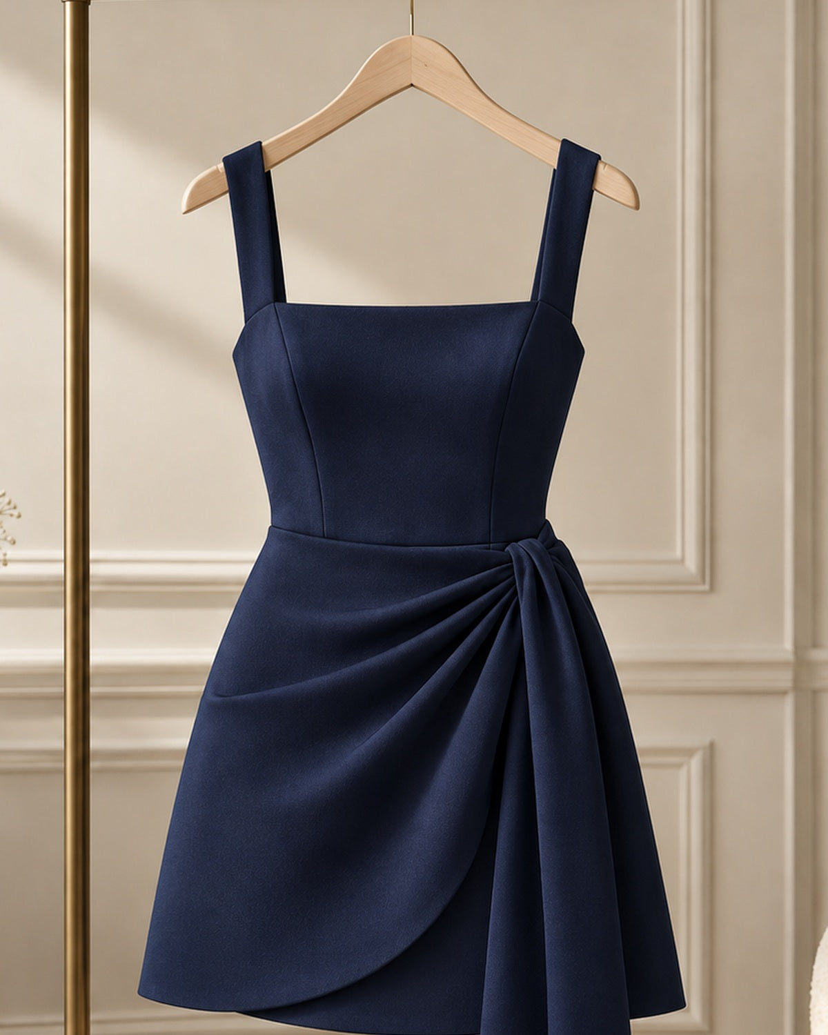 Alderley Mini Dress with Neat Cuffs — Cropped, Midnight