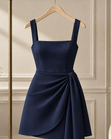 Alderley Mini Dress with Neat Cuffs — Cropped, Midnight