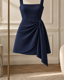 Alderley Mini Dress with Neat Cuffs — Cropped, Midnight