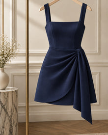 Alderley Mini Dress with Neat Cuffs — Cropped, Midnight