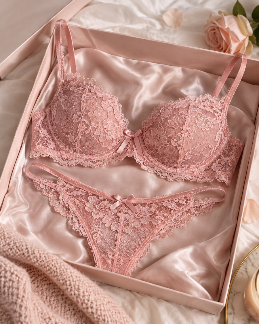 Orla Longline Bra Set: Adjustable Strap + Flexible Band — Soft Pink