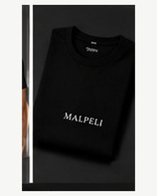 Elasticated Waist Roma Mercerised Tee in Black — Minimal Branding