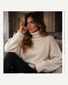 Siena Roll-Neck Jumper with Clean Neckline — Clean Cut, Oatmeal