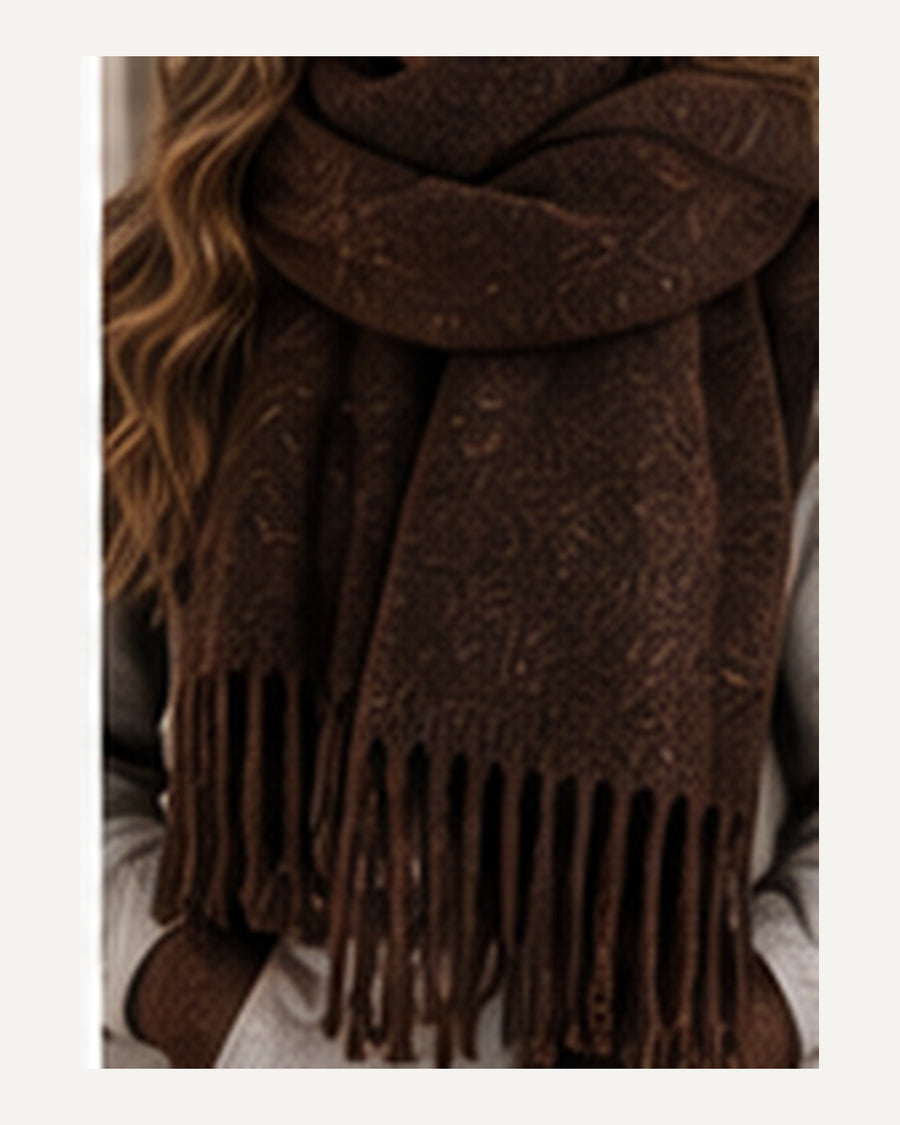 Signet Face Tivoli Blanket Scarf in Chocolate — Giftable Size